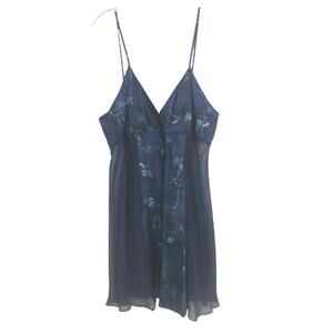 Cinema Floral Nightie nightgown Sleeveless Short Sleepwear Lingerie XL vintage